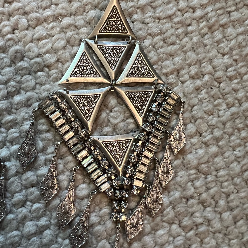 Dylanlex Geometric Silver Statement Earrings - image 2